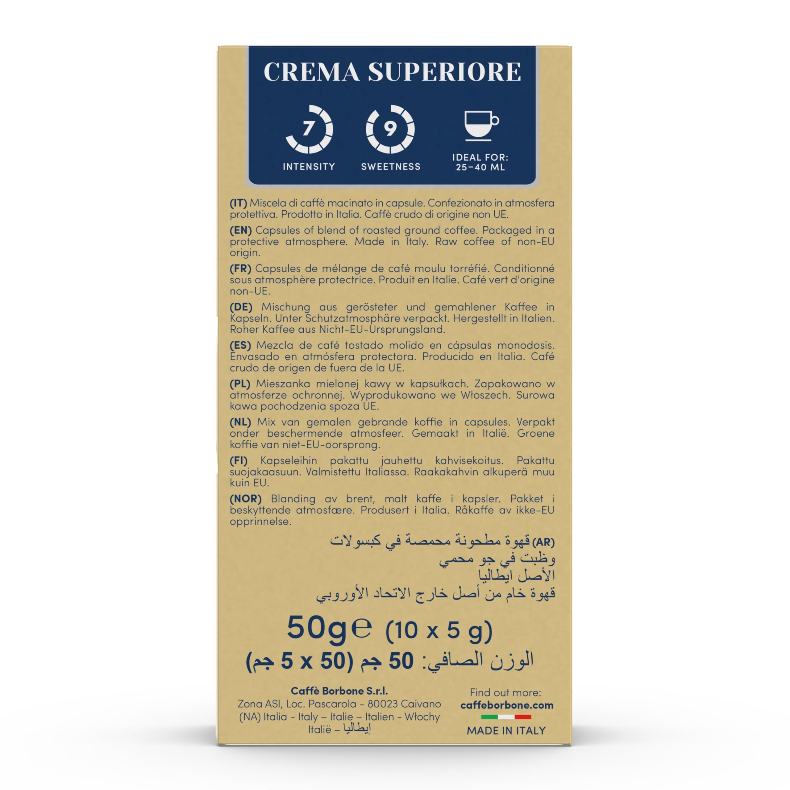 Caffè Borbone Crema Superiore airtight aluminum shell close up