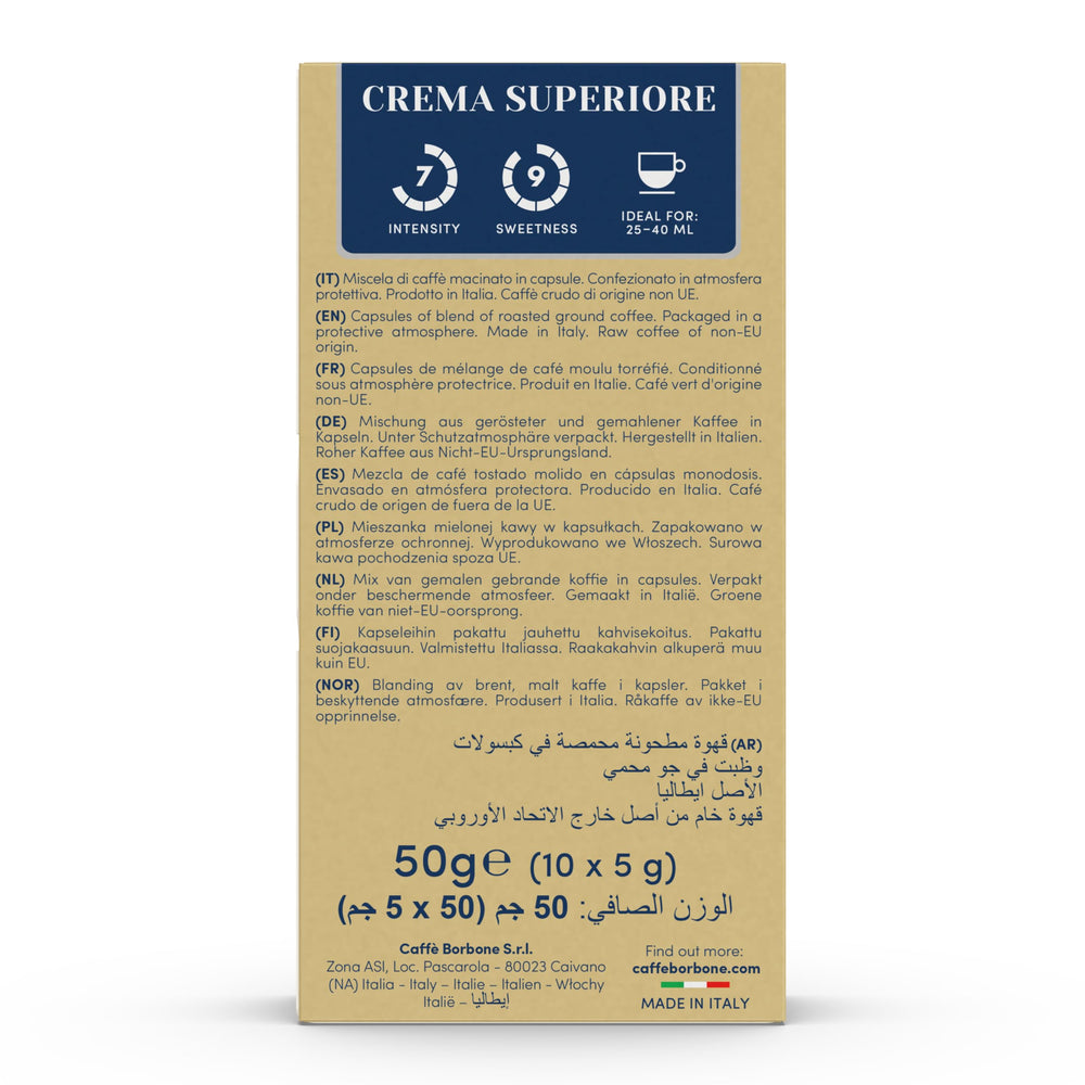 Caffè Borbone Crema Superiore airtight aluminum shell close up