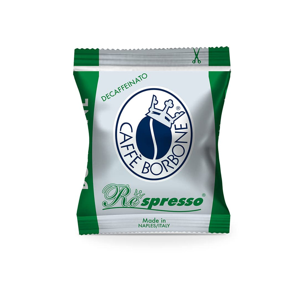 Caffe8 Borbone Decaf Nespresso pod Naples heritage highlighting authentic flavor.
