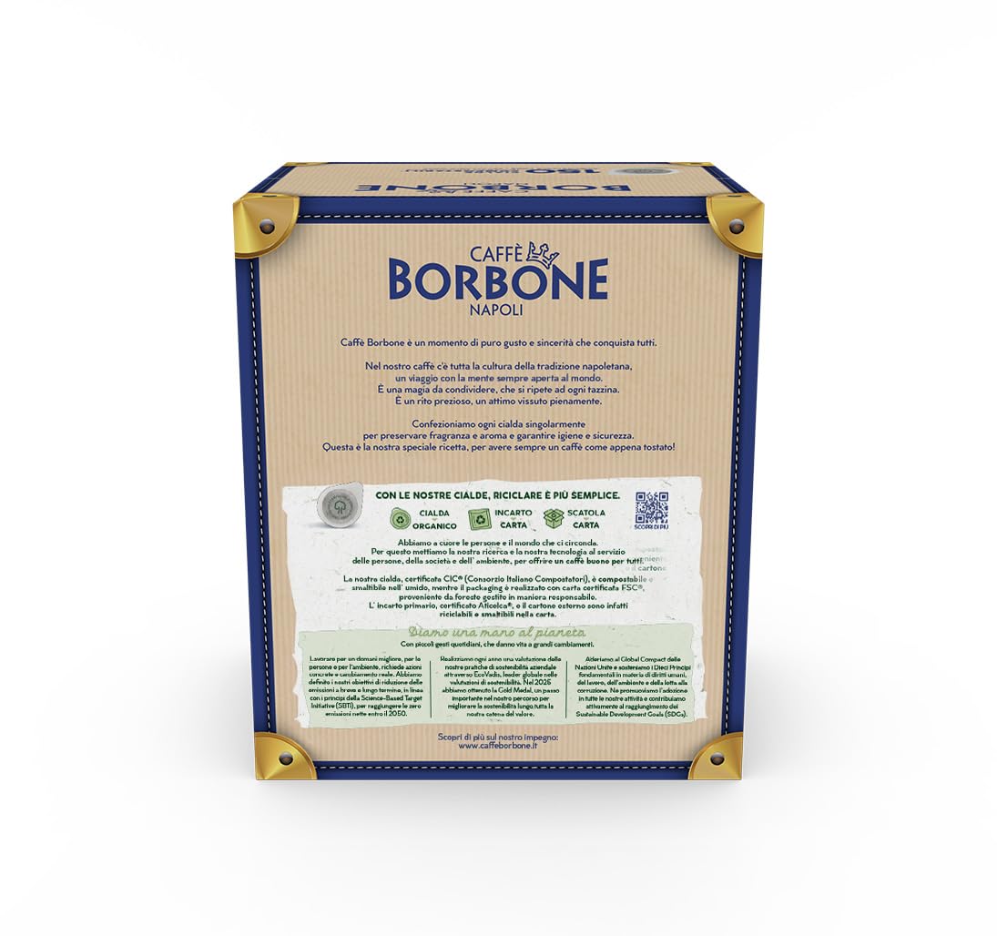 Caffè Borbone ESE Miscela Nera 150-count box for convenient stocking and consistency.