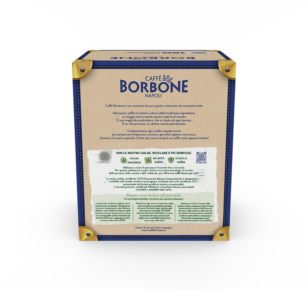 Caffè Borbone ESE Miscela Nera 150-count box for convenient stocking and consistency.