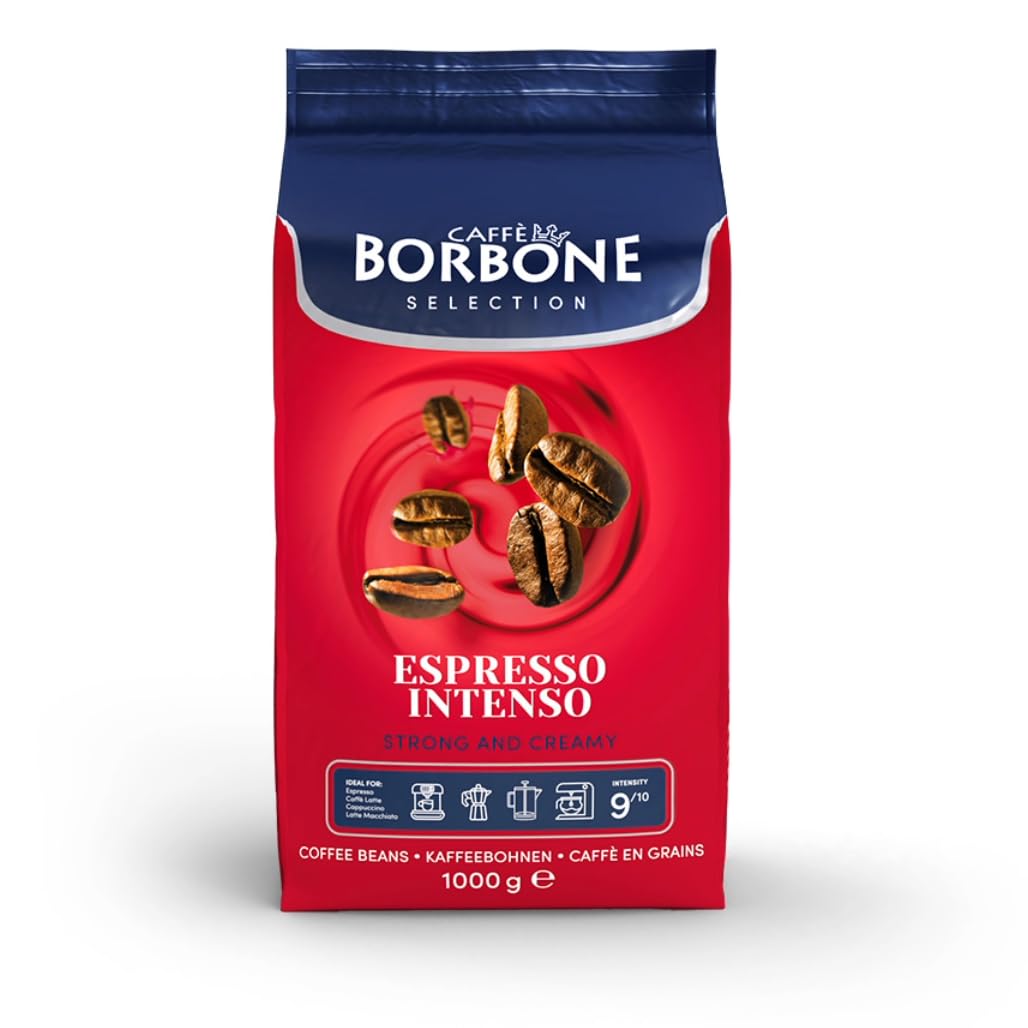 Caffè Borbone Espresso Intenso whole-bean bag for bold aroma and versatile brewing.
