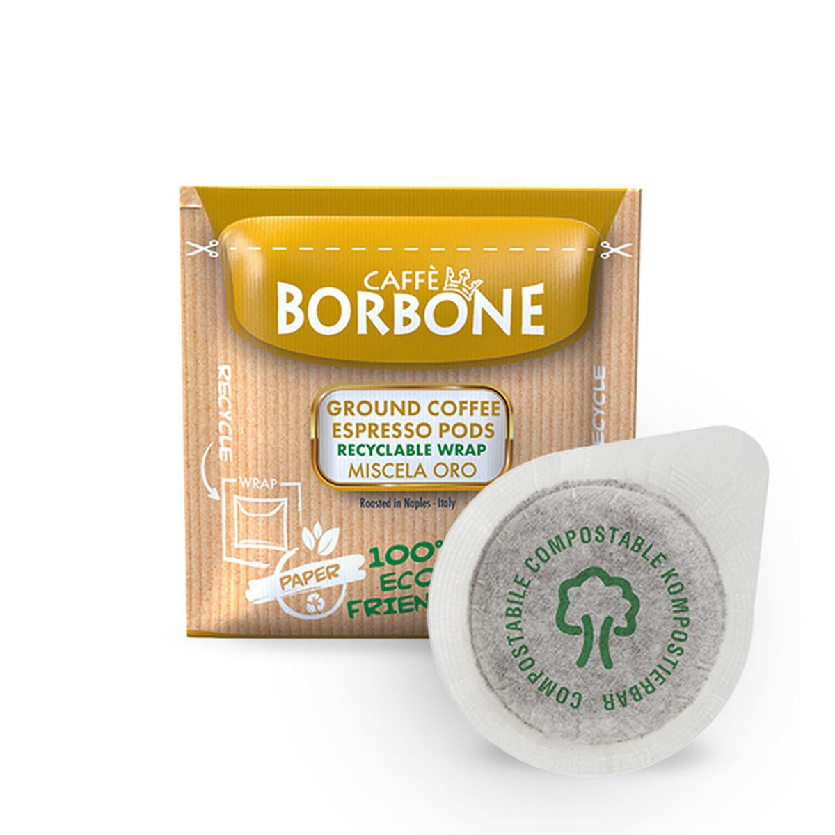 Caffè Borbone Gold Blend espresso pod 44mm for quick, balanced espresso.