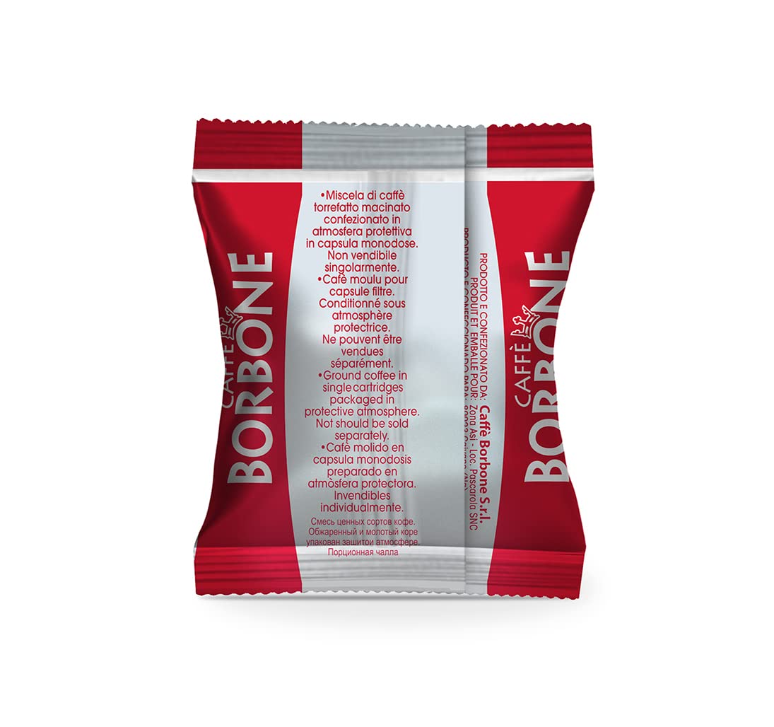 Caff  e Borbone Red Blend in a home kitchen setup for easy daily espresso