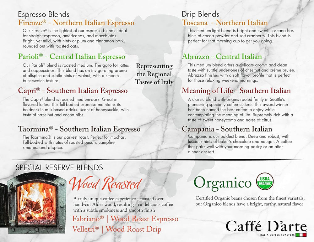 Caffe D’arte Meaning Life aroma rises from a steaming cup