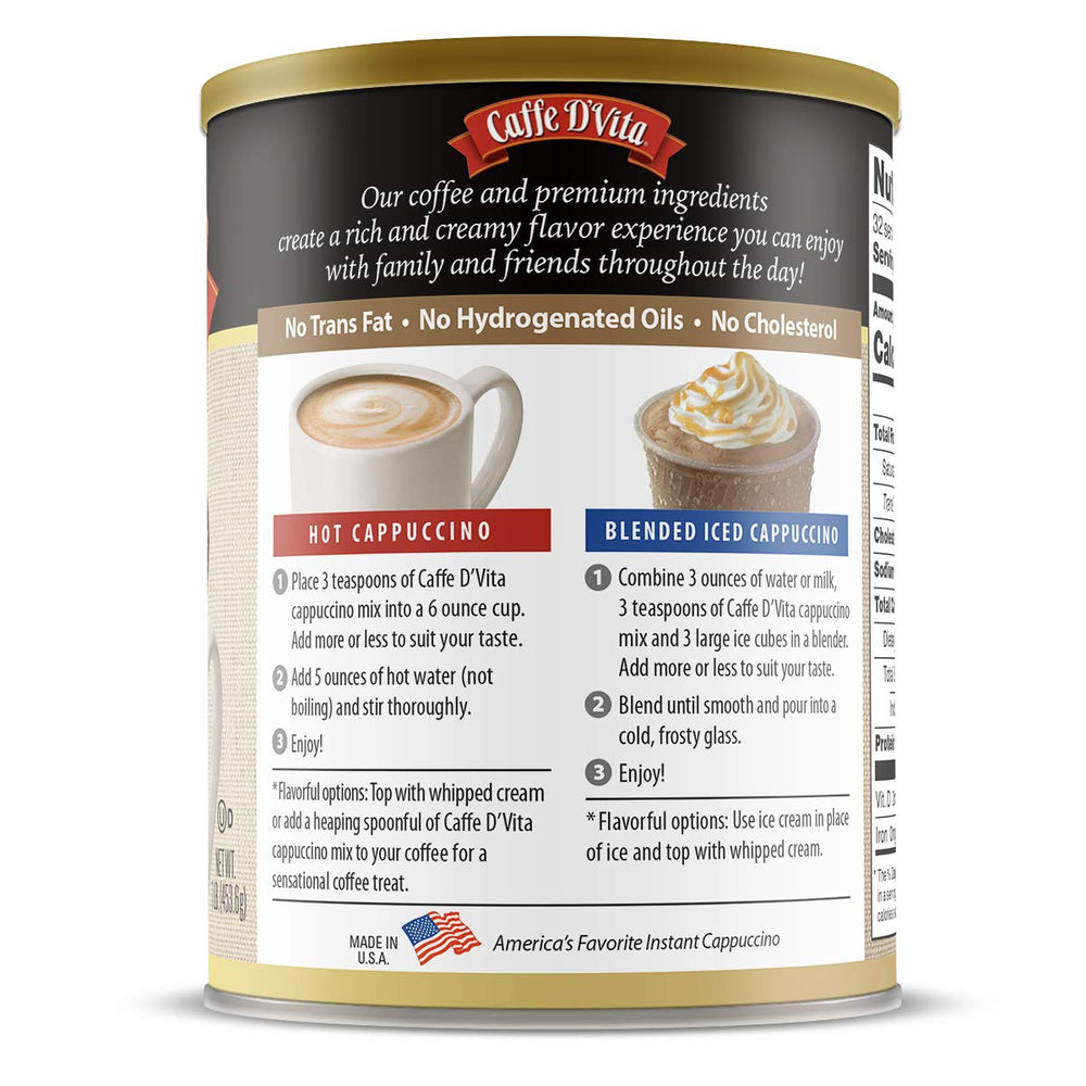 Caffe D'Vita Amaretto Cappuccino mix in bowl ready to prepare.