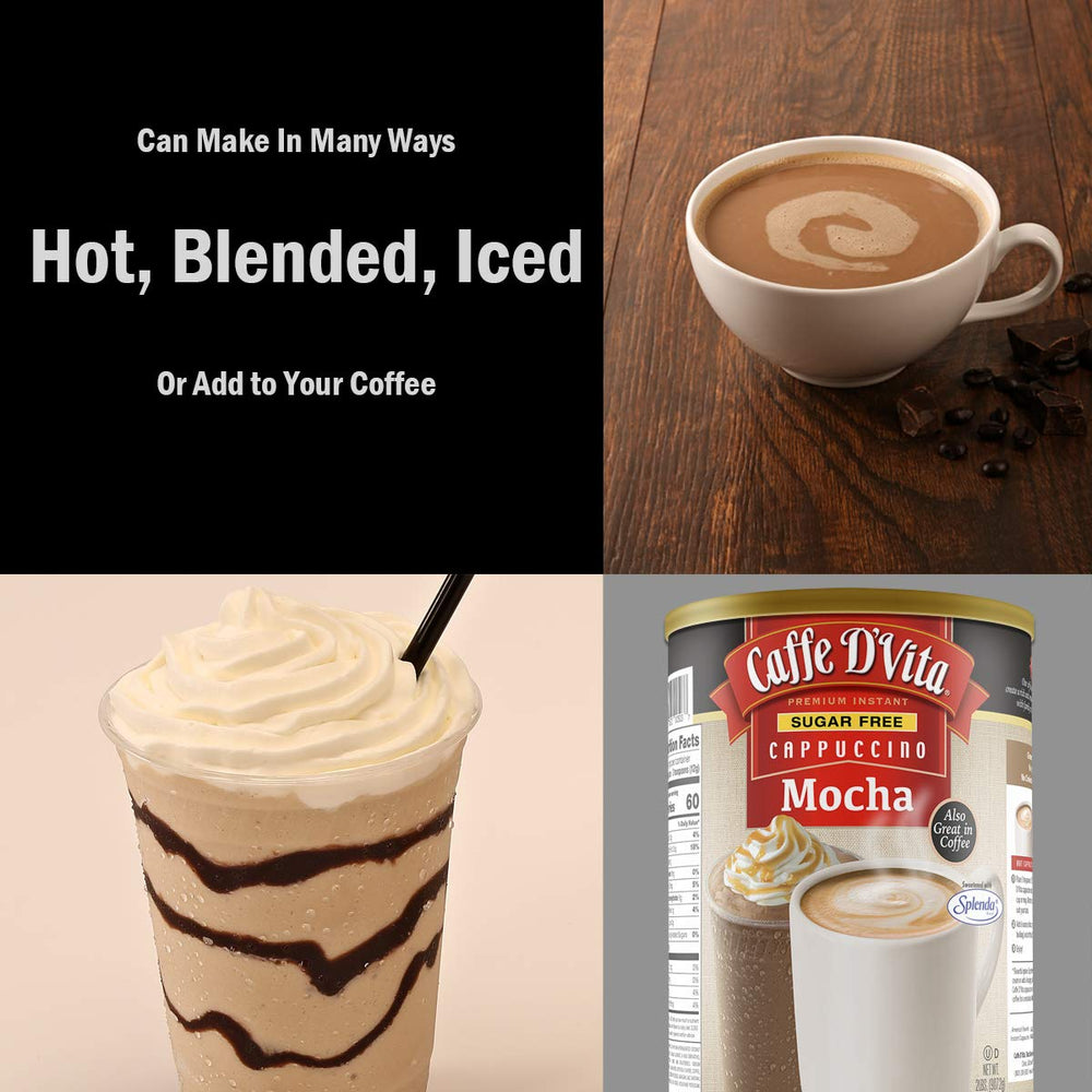 Creamy blended cappuccino with ice using Caffe D'Vita mix.