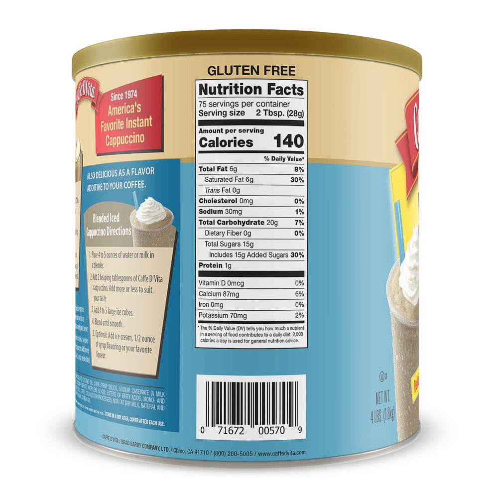 Caffe D'Vita French Vanilla Cappuccino Mix stirred with hot water for quick ritual.