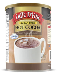Caffe D'Vita sugar-free hot cocoa can, rich and creamy indulgence.
