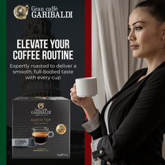 Caffe Garibaldi 100% Arabica beans from Brazil and Central America for smooth acidity.