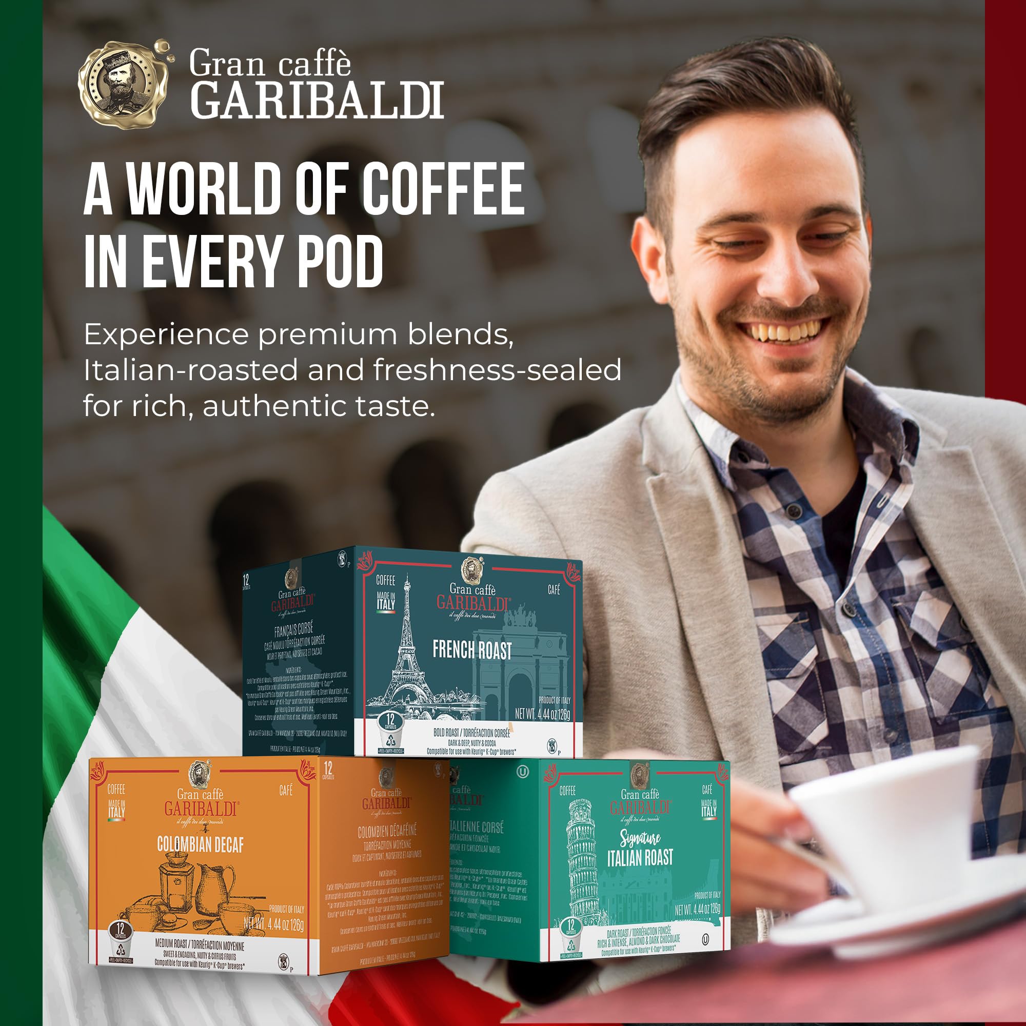 Caffe Garibaldi Sumatran beans for 100 percent Arabica flavor