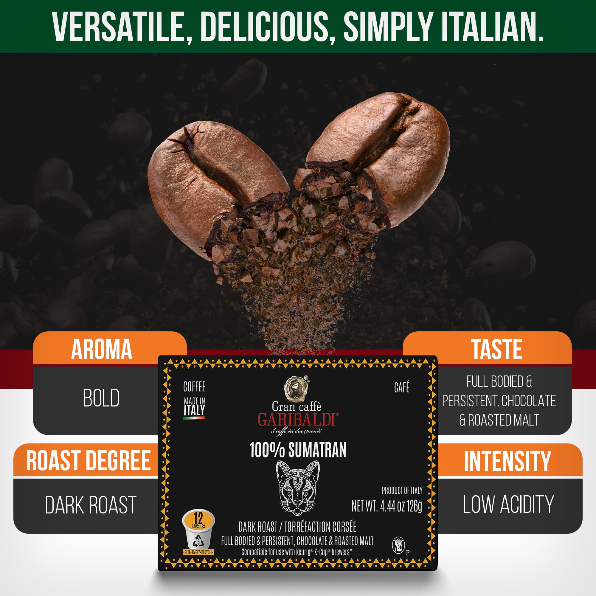 Caffe Garibaldi freshness-sealed pods preserve aroma and flavor