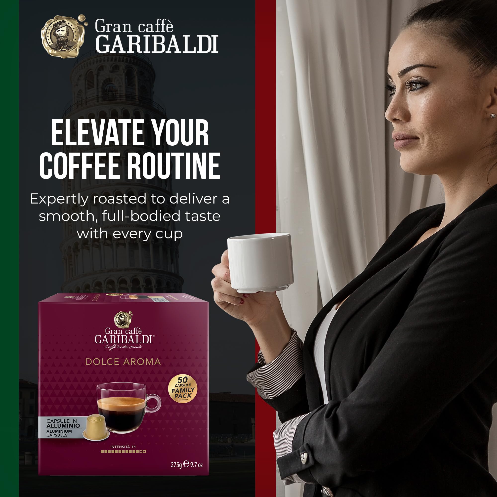 Caffè Garibaldi capsule compatible with Nespresso OriginalLine machines for smooth brews