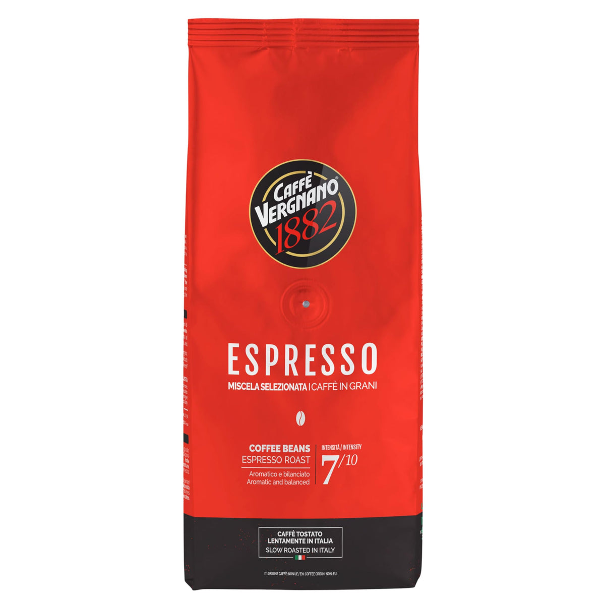Caffè Vergnano 1882 espresso whole beans aroma ready for fresh grind and brew.