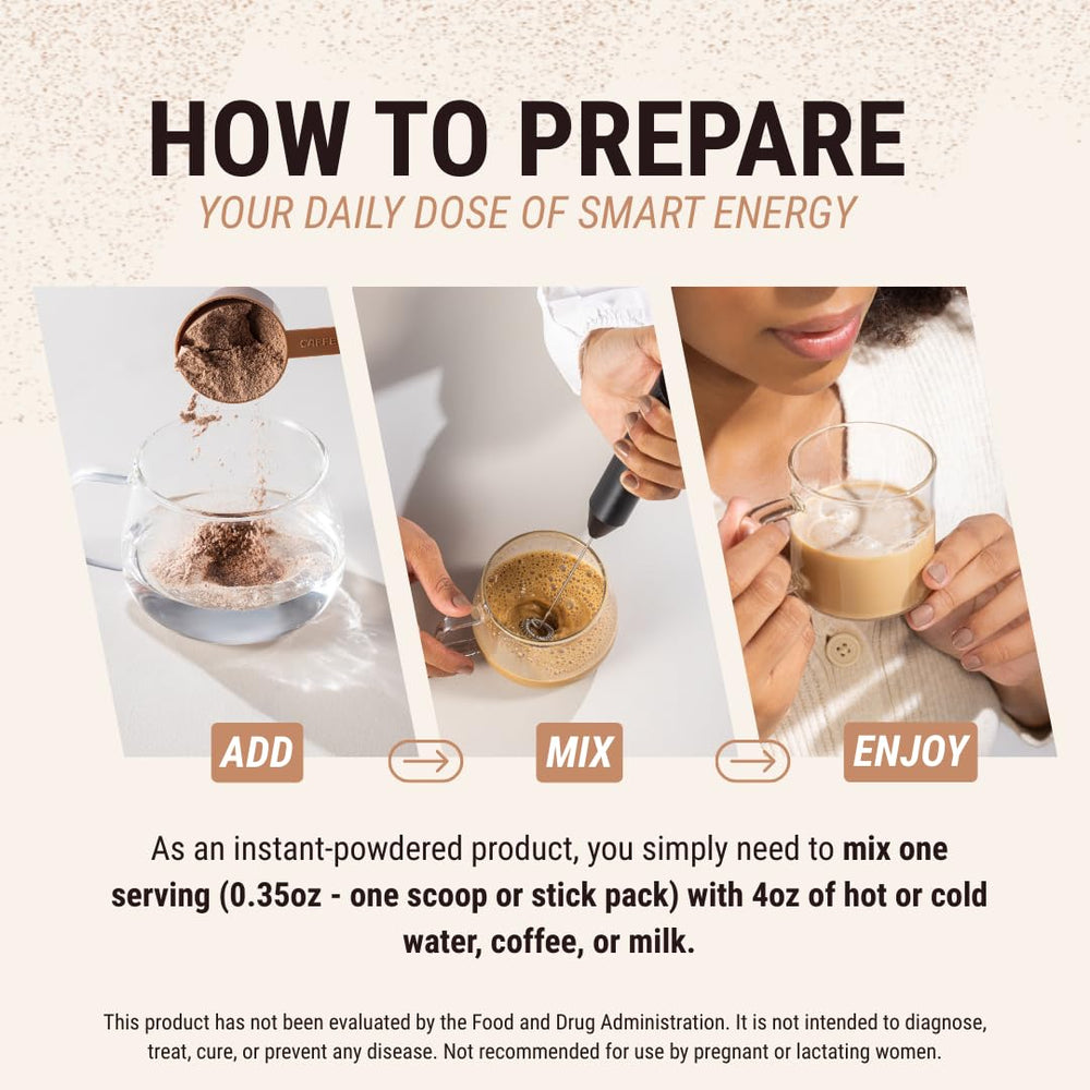 CAFFEINE ARMY Cappuccino packaging label highlights clean ingredients.