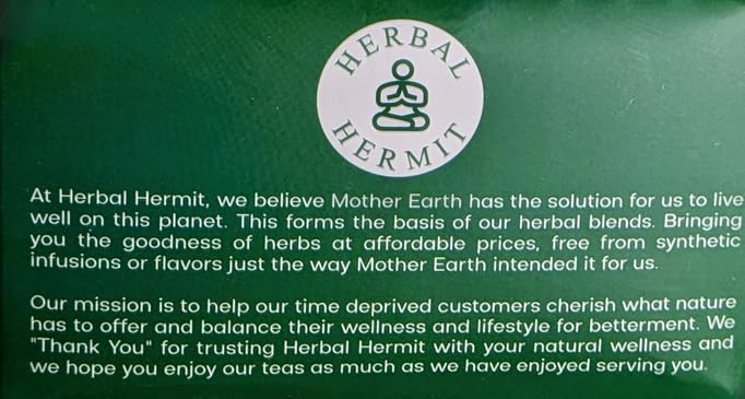 Caffeine-free Herbal Hermit tea ideal for evenings.