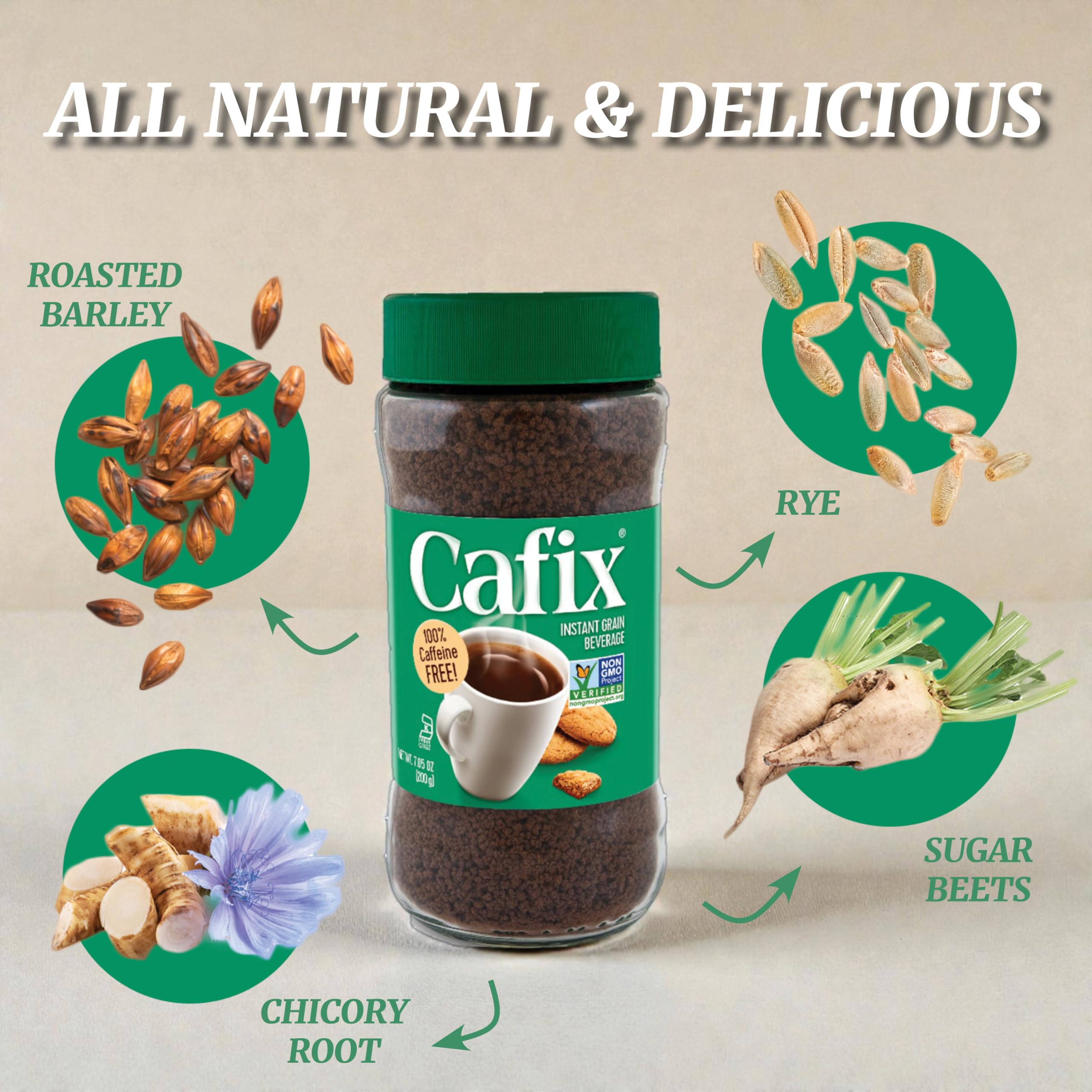 Cup of Cafix hot beverage in a mug with a warm, coffee-like aroma.