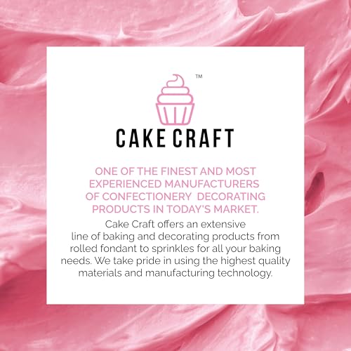 Cake Craft rolled fondant white finish enhances cake presentation.