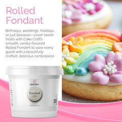 Cake Craft rolled fondant vanilla flavor adds subtle sweetness to desserts.