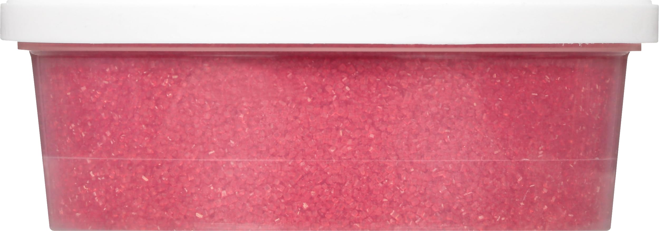 8 oz resealable tub of Cake Mate red sanding sugar ready for use
