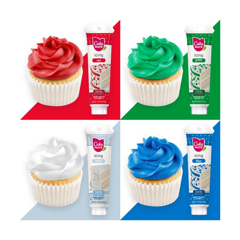 Cake Mate white icing tube adds clean detail to cookies and cakes.