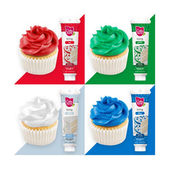 Cake Mate white icing tube adds clean detail to cookies and cakes.