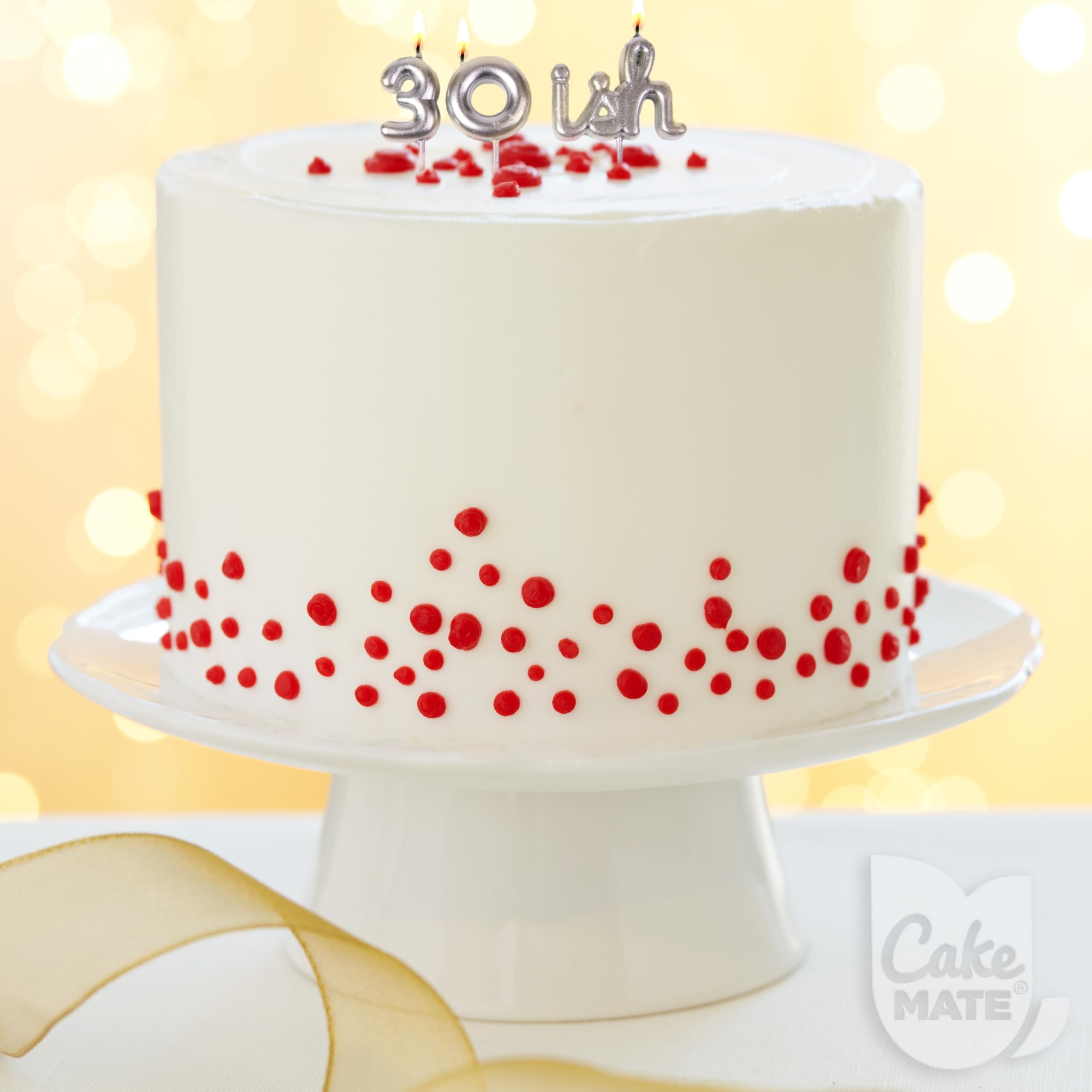 Cake Mate white gel for clean negative spaces and topping accents.