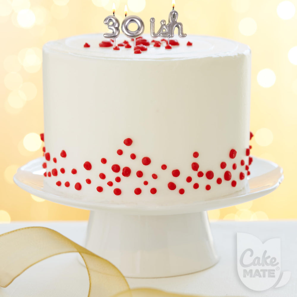 Cake Mate white gel for clean negative spaces and topping accents.