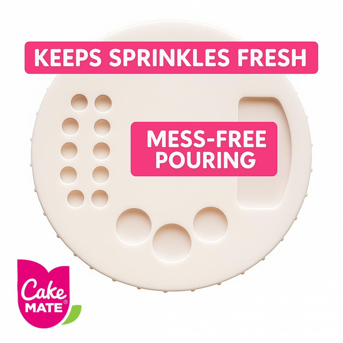 Cake Mate rainbow sprinkles on cookies and cupcakes for festive flair.