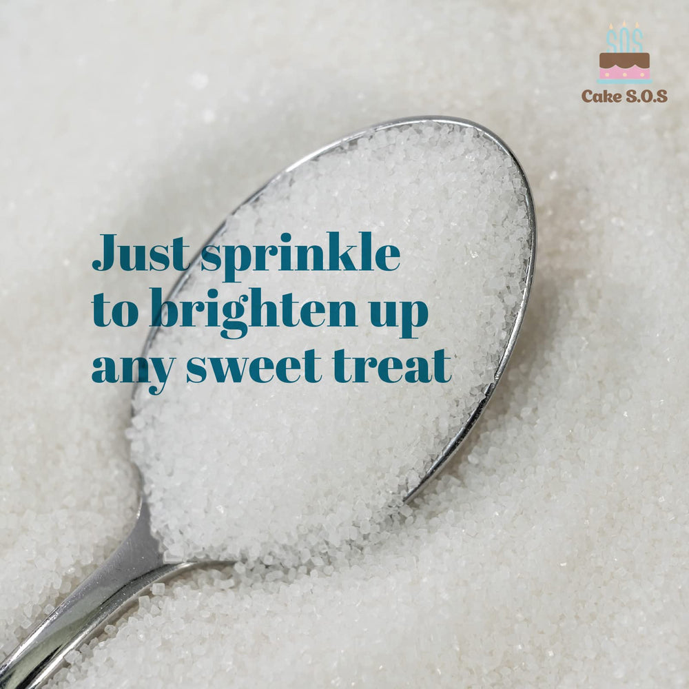 Cake S.O.S sanding sugar enhances beverages with a crisp sparkle.
