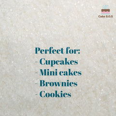 Cake S.O.S sanding sugar on donuts creates glittering topping and color.