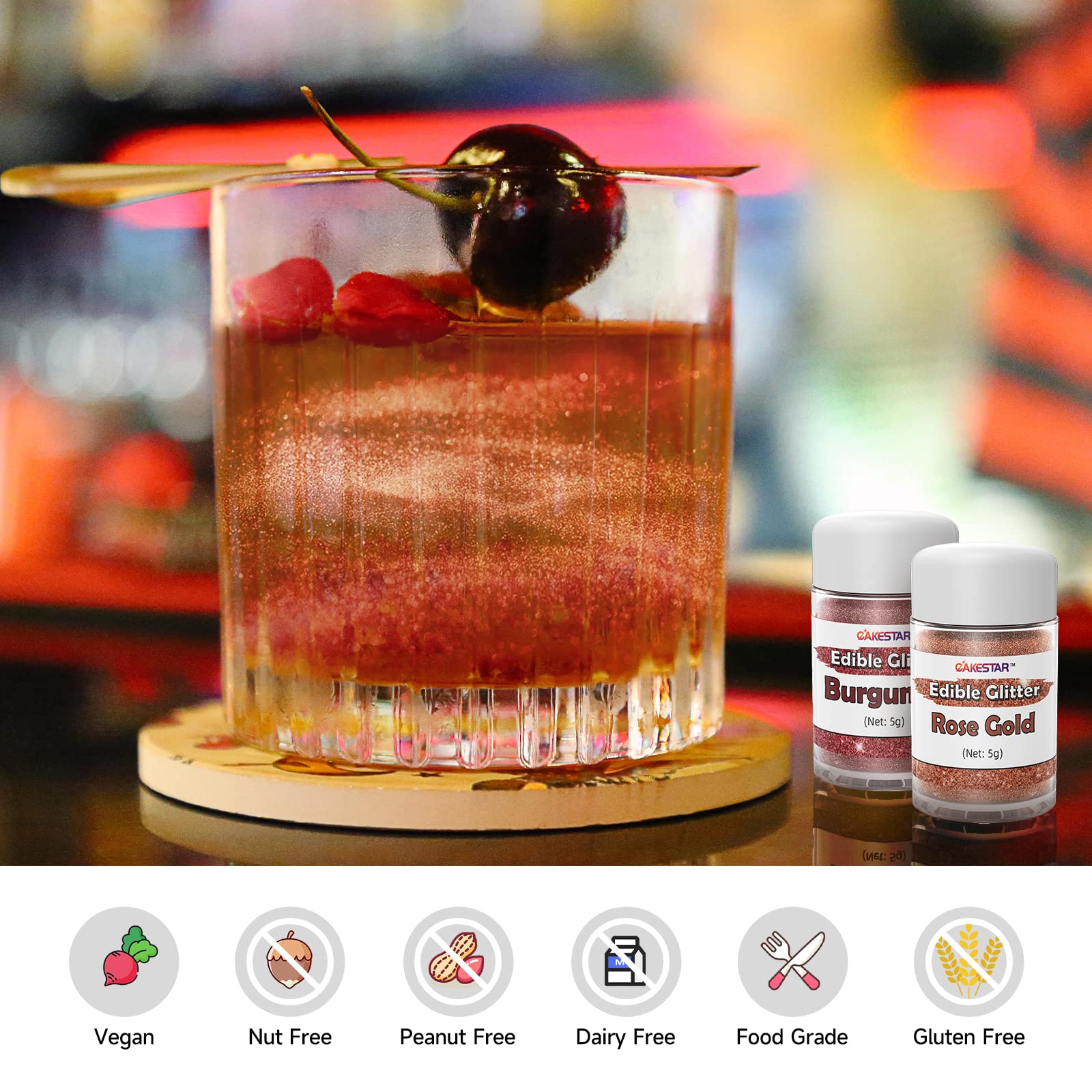 CAKESTAR edible glitter for cookies and baking adds glam to cookies and chocolates.