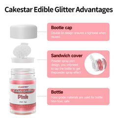 CAKESTAR edible glitter dust for drinks enhances champagne and cocktails visually.