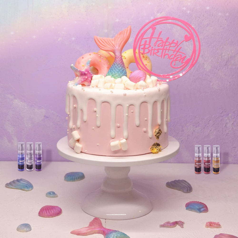CAKESTAR edible glitter spray blue offers cool shimmering accents for cakes and cocktails.