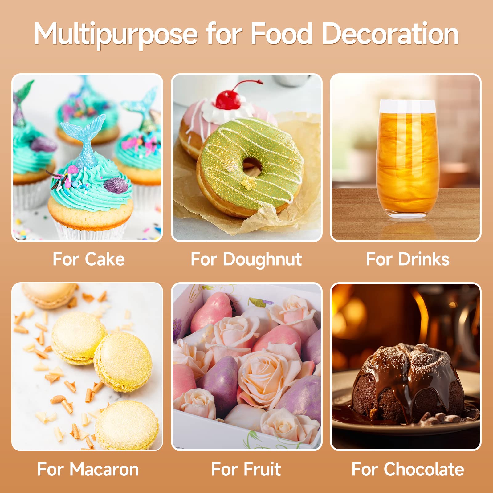 CAKESTAR edible glitter spray burgundy adds rich metallic accents to cakes and cookies.