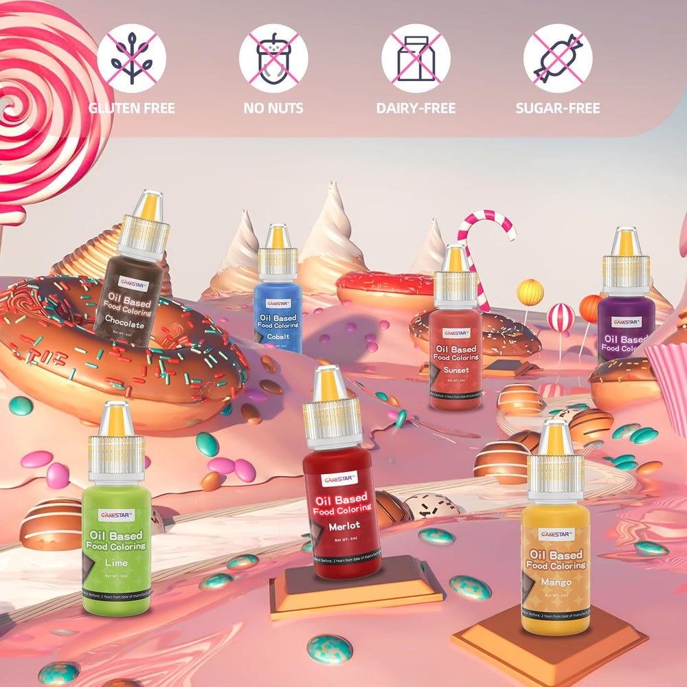 CAKESTAR edible oil dye for cookies and fondant with consistent hues