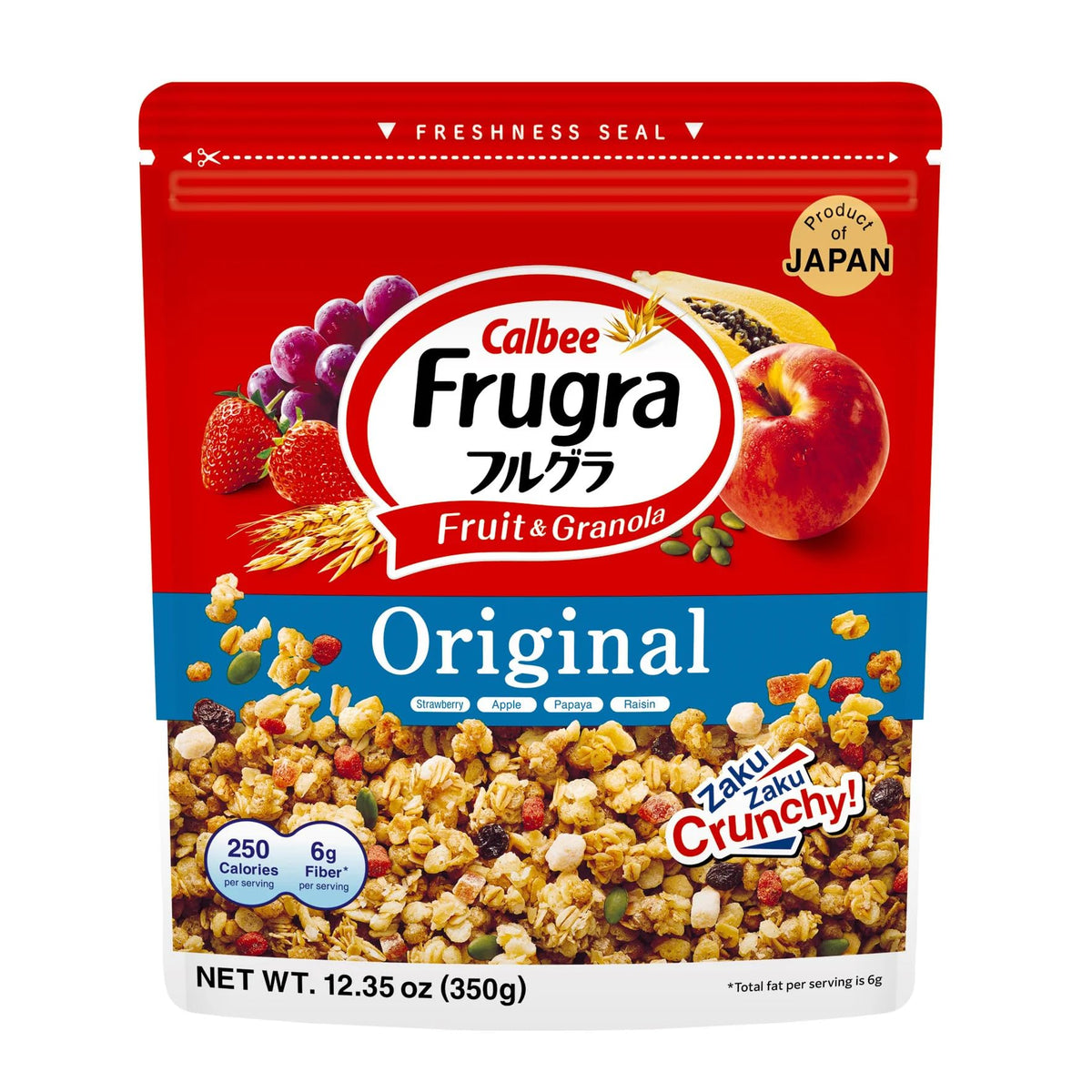 Calbee Frugra original granola bowl showing crunchy texture for breakfast