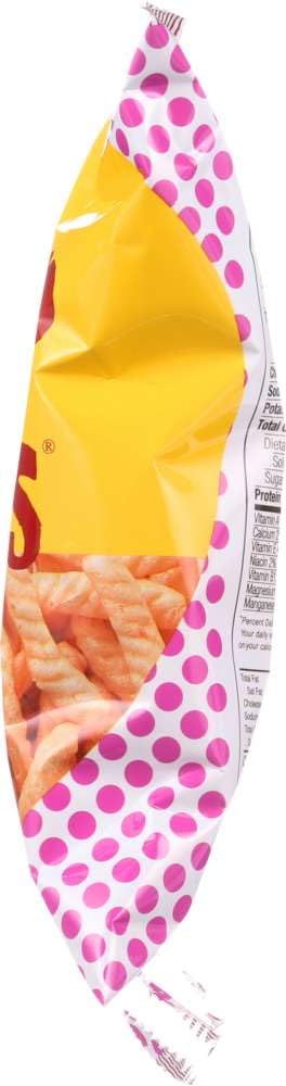 Calbee shrimp-flavored chips snack-time plate, crisp and satisfying.