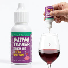 CalciBlend Wine Tamer Drops bottle front showing compact size and design