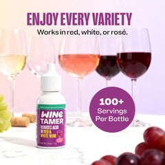 Wine Glass with CalciBlend Wine Tamer Drops being poured for balance