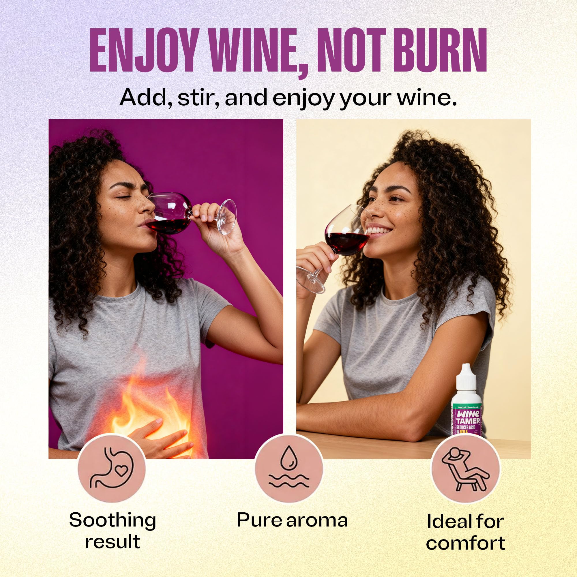Travel-size CalciBlend Wine Tamer Drops ready for on-the-go use