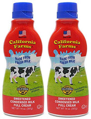 Califia Farms full cream sweetened condensed milk bottle for creamy coffee and desserts.