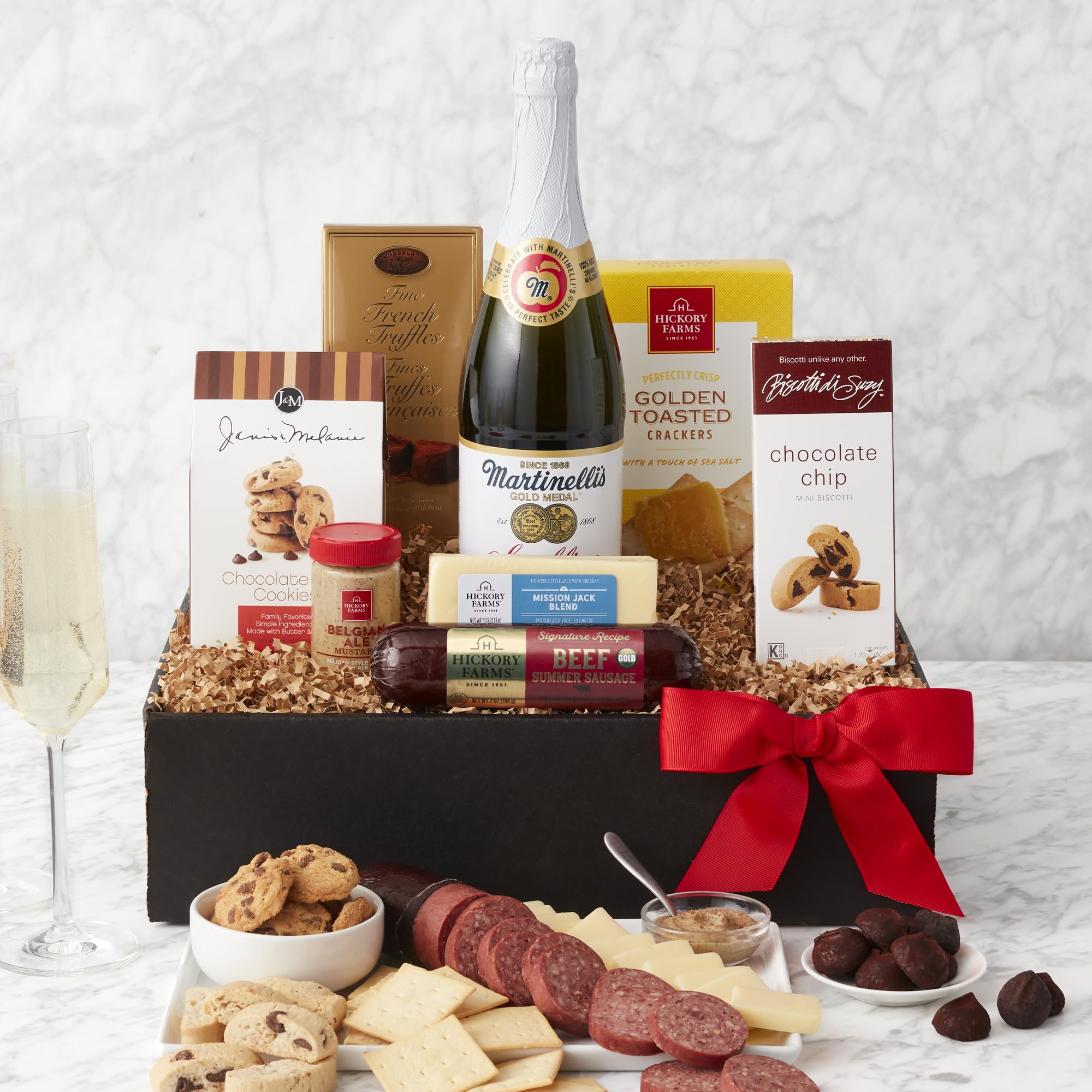 California Delicious Golden State Gourmet Basket in an elegant setup for entertaining.