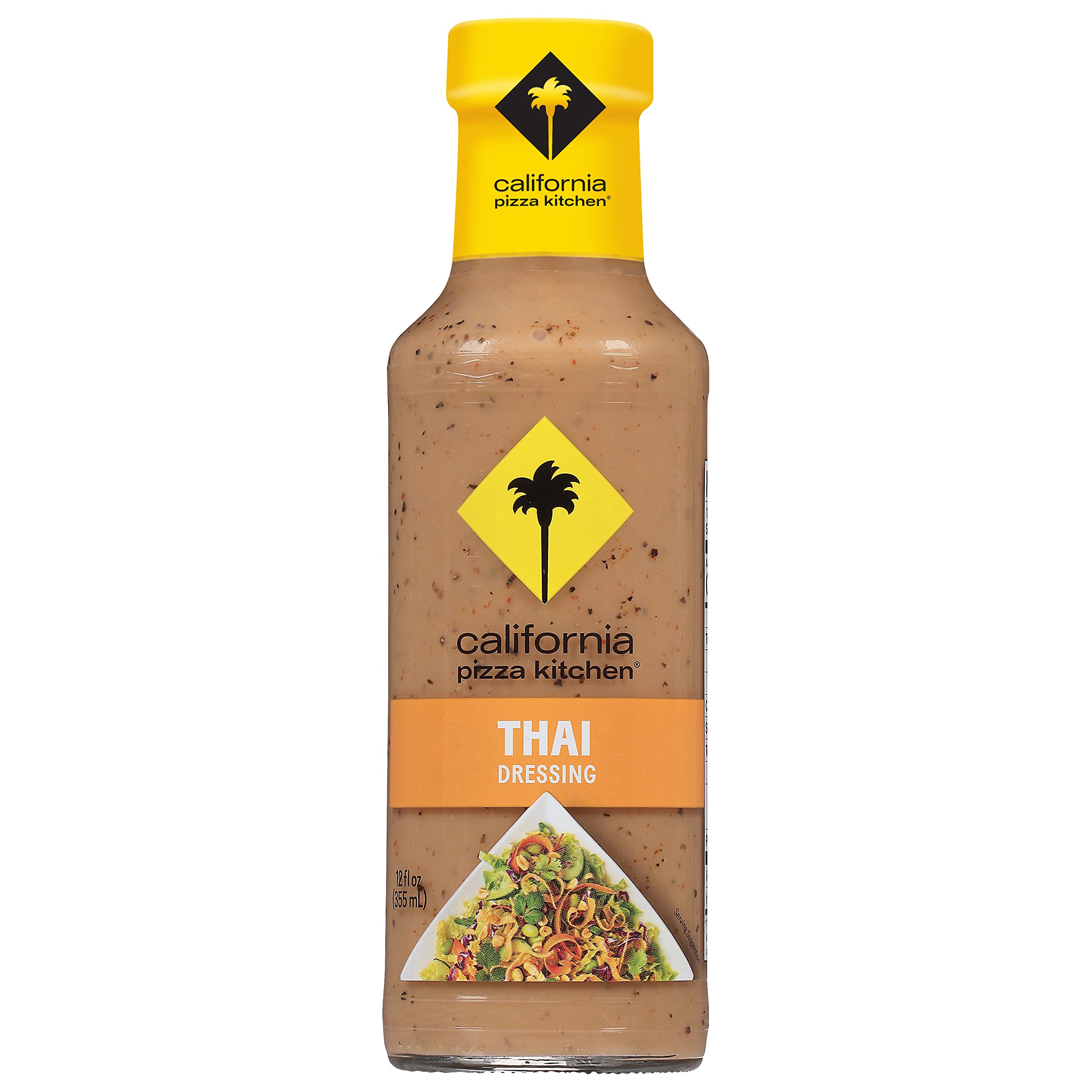 California Pizza Kitchen Thai Dressing bottle showing creamy peanut sauce for home meals
