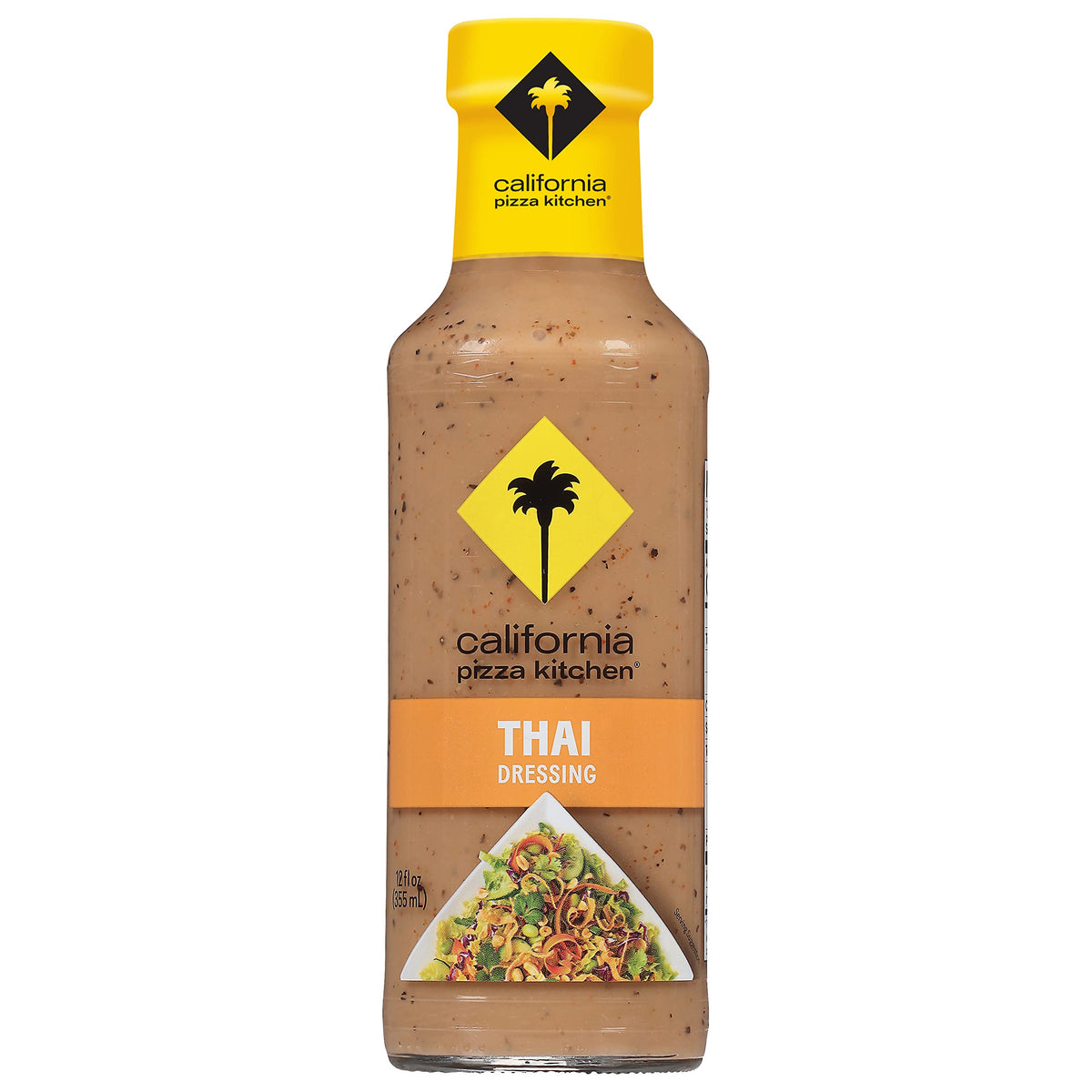 California Pizza Kitchen Thai Dressing bottle showing creamy peanut sauce for home meals