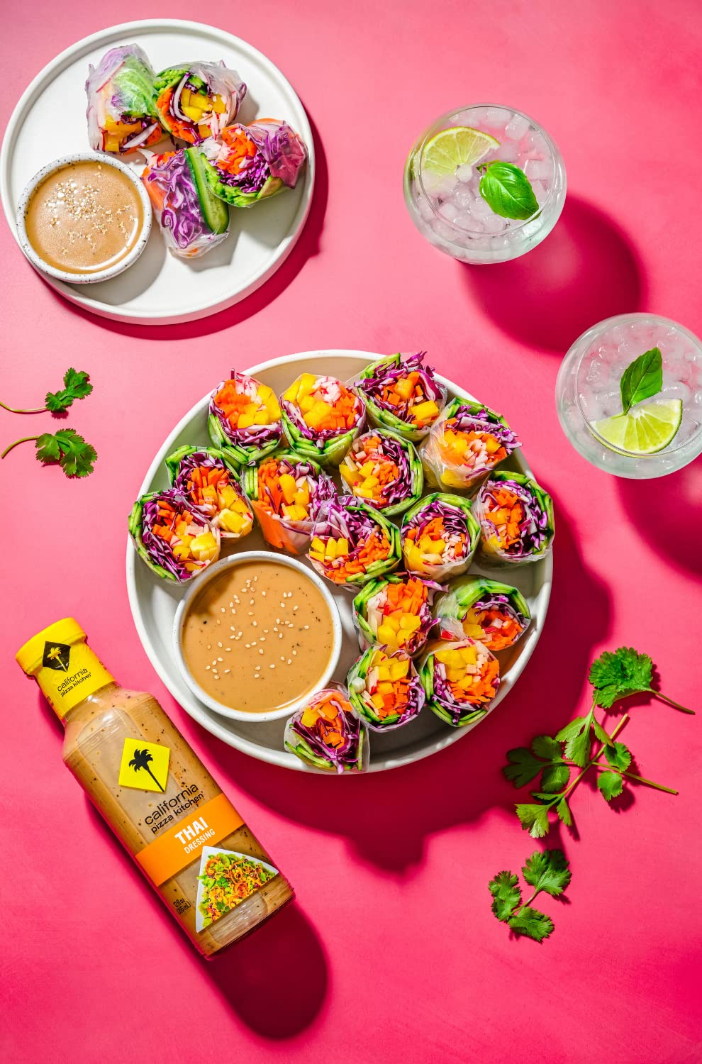 California Pizza Kitchen Thai Dressing packaging label emphasizes convenient 12 oz bottles