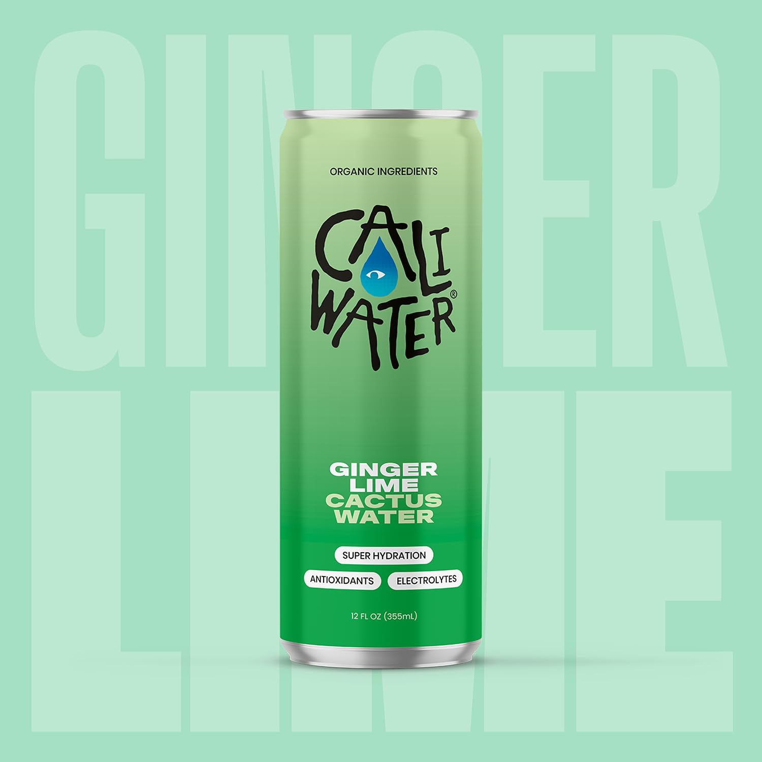 Caliwater eco-packaging highlights sustainable, recyclable materials.