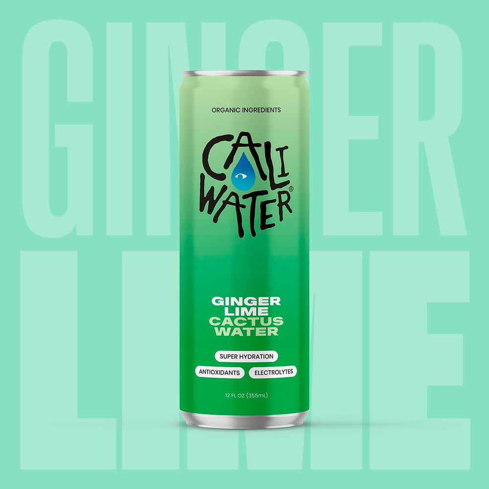 Caliwater eco-packaging highlights sustainable, recyclable materials.