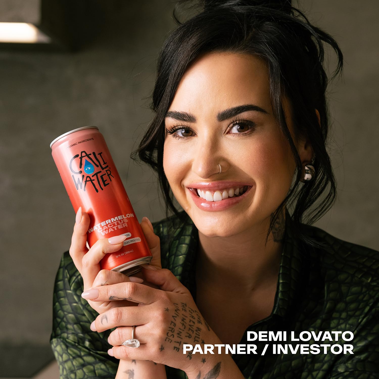 CALIWATER ingredients label emphasizing organic, plant-based hydration