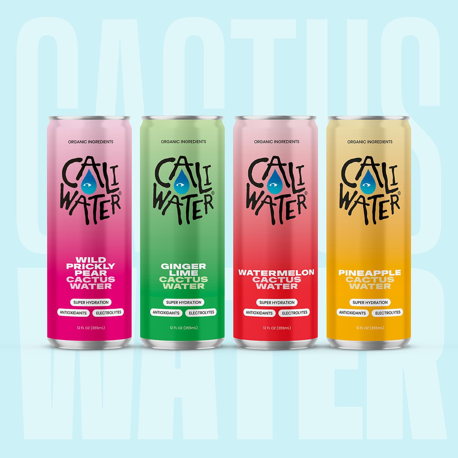 Caliwater natural electrolytes icon with bottle and droplets, hydration balance concept